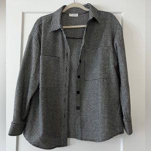Stitch and Feather Houndstooth Shacket, Size S